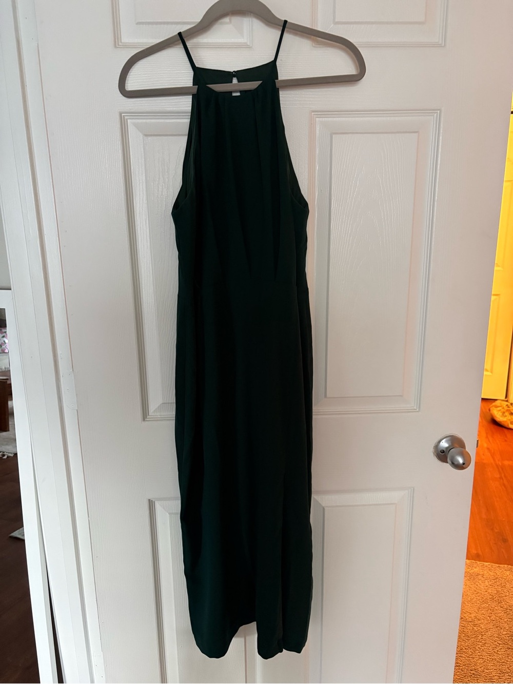 Lulu's Dark Green Halter Maxi Dress